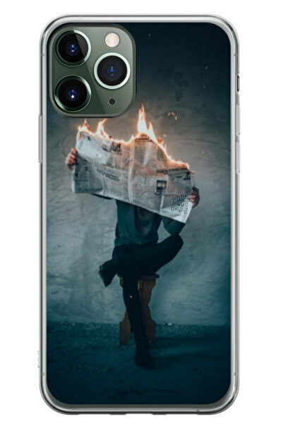 Atlas Husa personalizata pentru Apple iPhone 11 Pro Max, model Burn the News,...