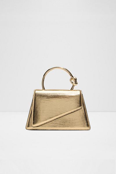 Aldo Ledeteriel - Women's Metal Handle Magnet Closure Small Size Gold Bag