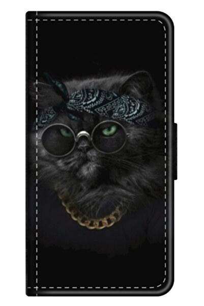 Atlas Husa personalizata tip carte pentru Samsung Galaxy S8 Plus, Black Cat #...