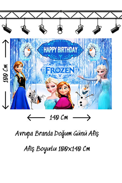 snowparty Πανό γενεθλίων με θέμα τα Frozen Έλσα και Άννα