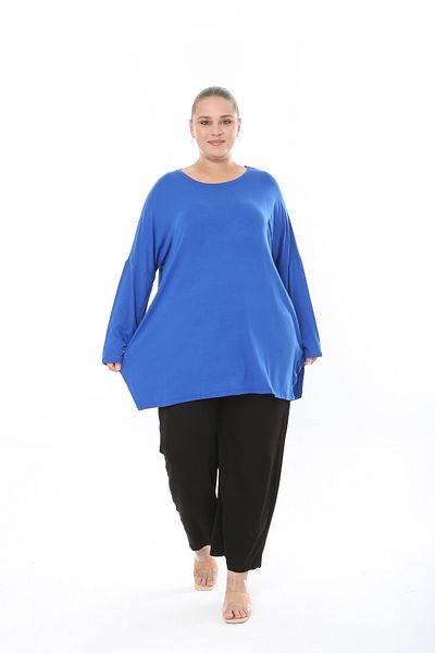 MODA LİZZA Women's Lycra Viscose Fabric Large Size Tunic One Size Bust Size 150 cm