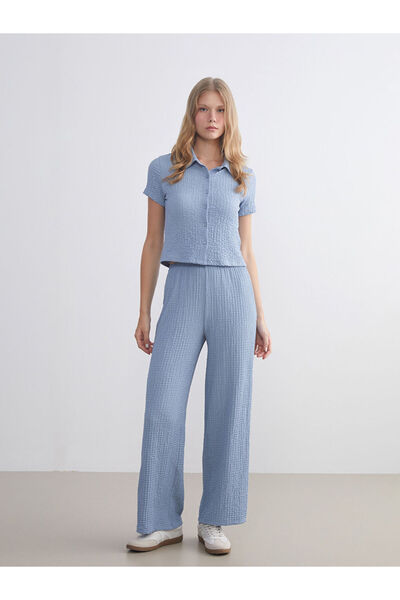 LC Waikiki Elastic Waist Textured Women's Trousers