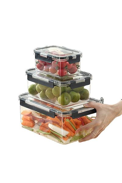 Generic 3 PCS Acrylic Food Storage Containers with Lids Airtight Locking, Ideal for Storing Food Container