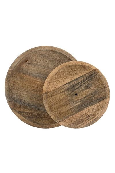 divendi-ro Sweets holder, 2 levels, wood and metal, diameter 25cm, brown