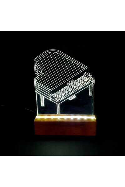 Lucenda Piyano Led Işıklı Pleksi Kişiye Özel Gece Lambası