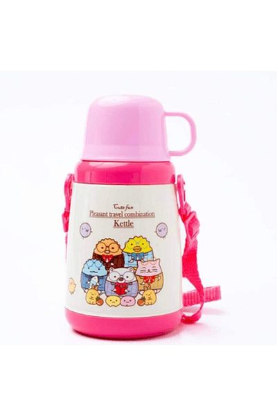 Generic Water bottle with a cup in a child-friendly design, suitable for school and outings