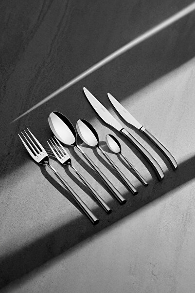 Nehir Elegance Satin 12-Person 84-Piece Leather Boxed Cutlery Set