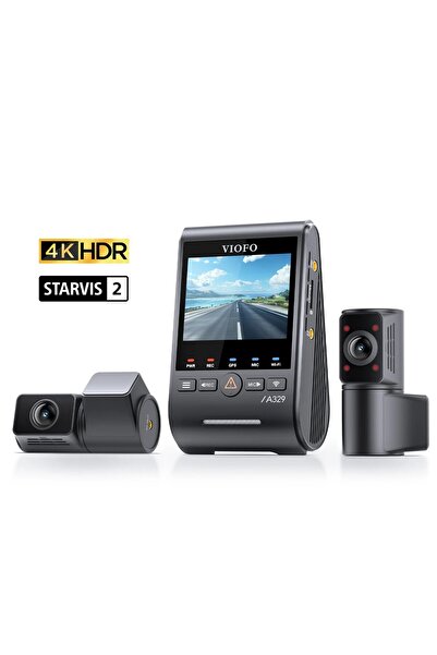 Viofo A329S 3 Kameralı Ön+Arka+İç 4K+2K+2K Wi-Fi 6 HDR Sony STARVIS 2 Sensör GPS'li SSD Destekli Ara