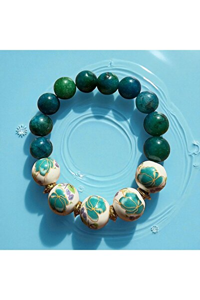 MODA زهرة البحر الأبيض المتوسط ~ سوار نسائي من حجر الأباتيت الطبيعي |   سوار ...