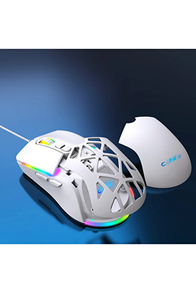 Claw's Nexus X1 12800 Dpi Reflex Örgü Kablolu & Değiştirilebilir Kapaklı Gaming Mouse - Beyaz