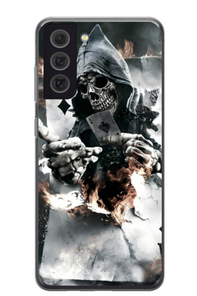 Atlas Husa personalizata pentru Samsung Galaxy S21 FE, model Skeleton Cards, ...