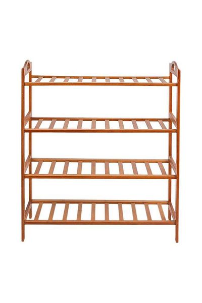 co arma Roman Gifts Bamboo Shoe Rack Organizer - 4 Tiers