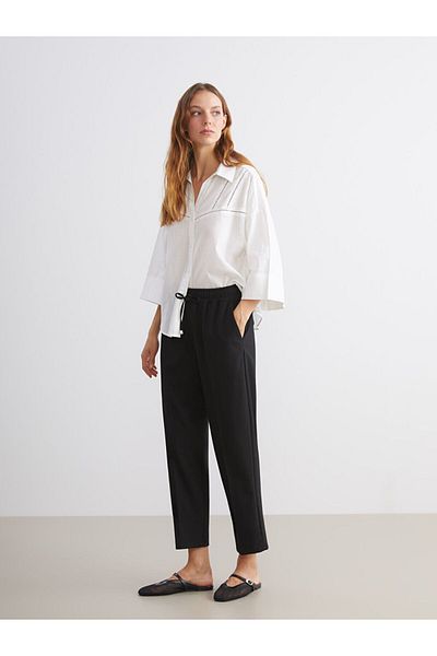 LC Waikiki Create Your Style from Uzg Store |   Elastic Waist Carrot Cut Women's Trousers