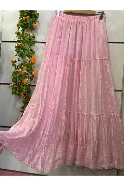 edu collection Layered Chiffon Skirt with Pattern