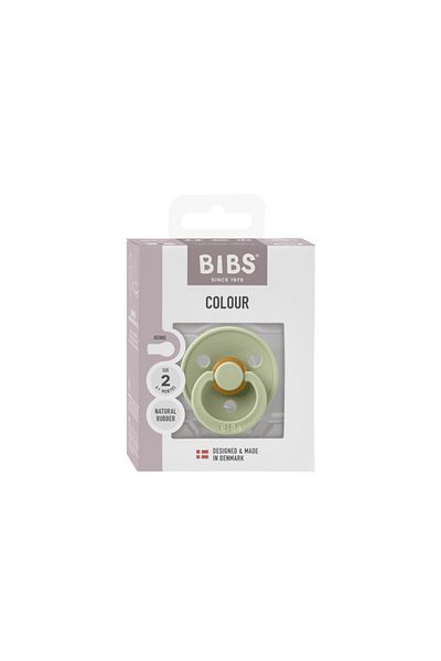 Bibs Suzeta Colour Latex Sage, tetina rotunda, 6+ luni