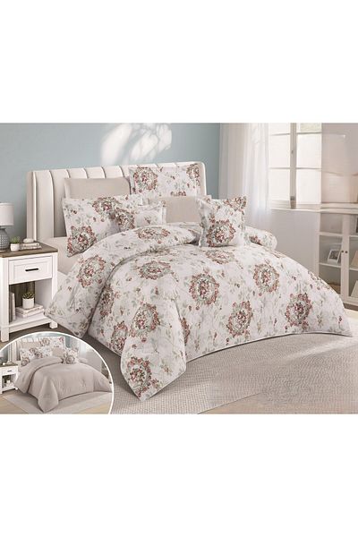 NAGAMA 100% cotton double-sided printed bedspread, 8-piece comforter set, size 230*250cm