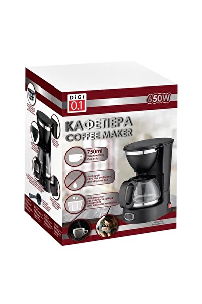 divendi-ro Coffee maker with removable filter, stainless steel, power 650W, capacity 750ml, black