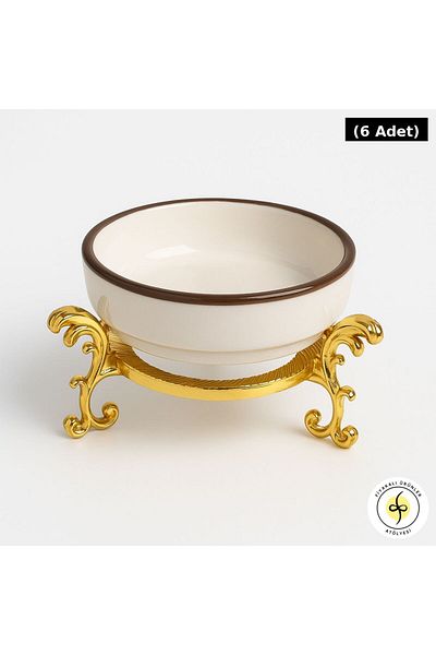 Fiyakalı Ürünler Atölyesi Metal Footed Turkish Delight Bowl, Sugar Bowl, Coffee Pot Turkish Delight Bowl, Dragee, Sugar, Presentation Coffee