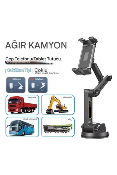 Asfal 14 İnç Tablet, Telefon ve Monitör Uyumlu Tutacak Kepçe, Vinç, Tır, Otob...