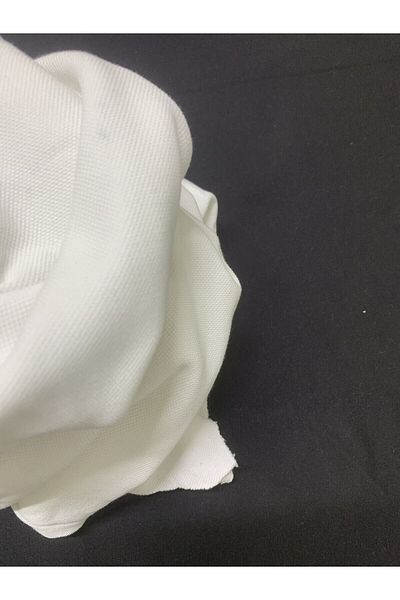 Yiğit Kumaş Ecru Lacoste Fabric, Piece 85X180 cm