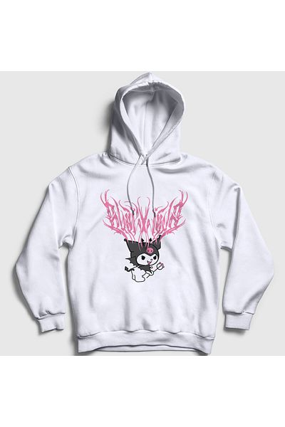 Presmono Unisex White Metal Music Kurami Kuromi Hooded Sweatshirt 567969Tt