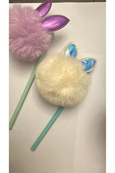 SEFAM HOME Ponponlu tavşan figürlü anahtarlıklı kurşun kalem