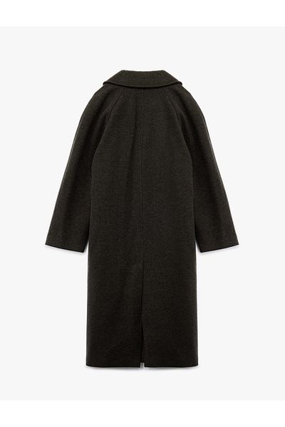 Koton Long Sleeve Pocket Buttoned Double Breasted Long Cashmere Coat