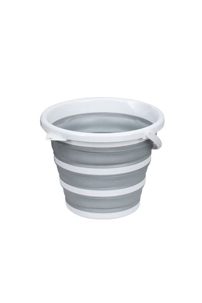 FishEdge Round foldable bucket, 5L capacity, silicone+plastic material