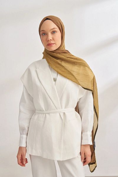 awix Armanda Muslin Gradient Shal - Oil Green