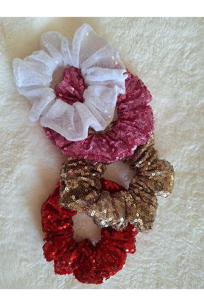 No Name Atelier Sparkly Scrunchie Elastic Scrunchie - 4 Pieces