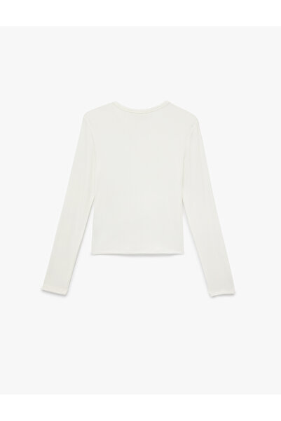 Koton Slim Fit Long Sleeve Crew Neck Viscose T-Shirt