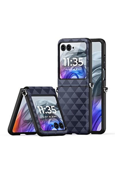 Velo Carcasă compatibilă cu Motorola Razr 50, Elite Content, W766, Plastic, Albastră