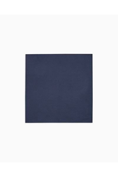 Emporio Armani Men's Micro Textured 100% Pure Silk Navy Blue Handkerchief Em001350 Te16534-Fb172