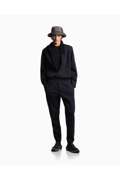 Emporio Armani Men's Normal Waist Shrinking Elastic Leg Pocket Detail Navy Blue Trousers Em003051 Af17545-Ub118