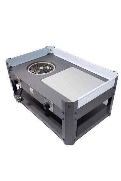 Generic Electric grill and heater made of new spiral and gray stone