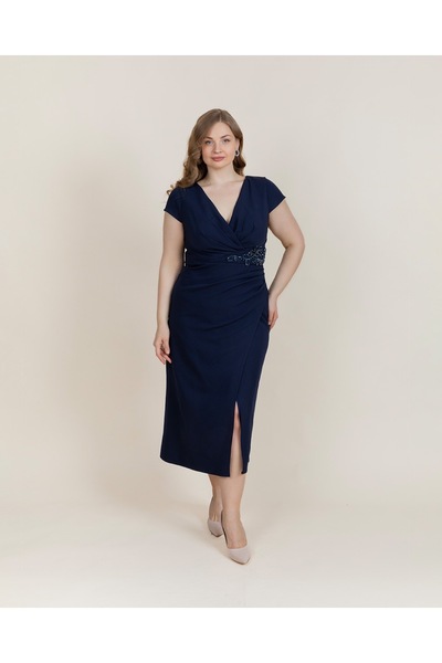 Megi Gelinlik Bel detaylı taşlı Midi Abiye