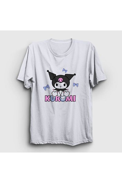 Presmono Unisex White Ribbons Kurami Kurami T-Shirt 569213Tt