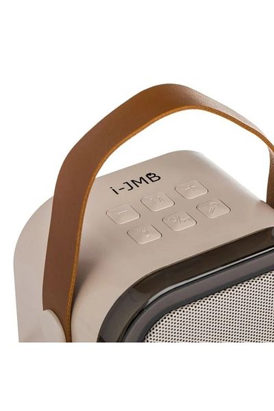 divendi-ro Karaoke Speaker Set, Bluetooth, 5W, RGB Light and 2 Wireless Microphones, cream