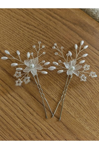 renaitre art Two Pieces of Hairpin Design Hairpin, Bridal Hairpin, Special Occasion Hairpin, Bun Hairpin