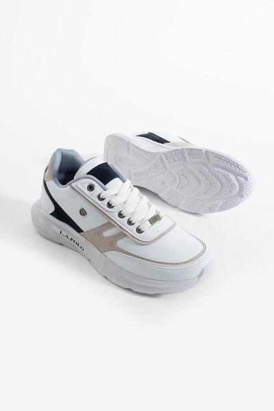 L.A Polo Beyaz Lacivert Günlük Erkek Sneaker