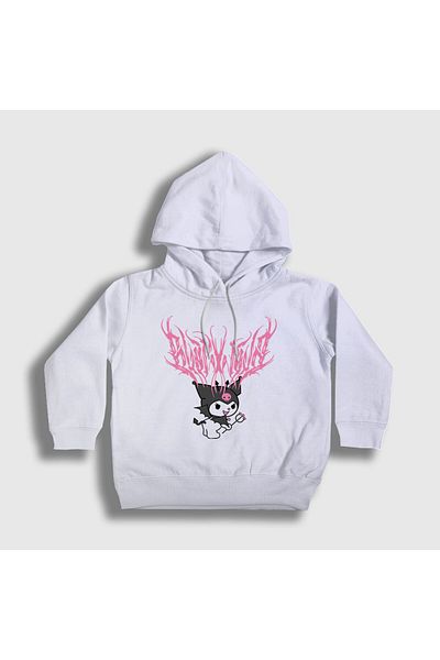 Presmono Unisex Kids White Metal Music Kurami Kuromi Hooded Sweatshirt 567907Tt
