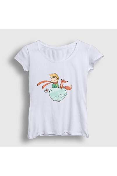 Presmono تي شيرت نسائي أبيض فوكس لي بيتي برينس الصغير 566469tt