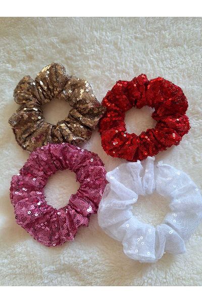 No Name Atelier Sparkly Scrunchie Elastic Scrunchie - 4 Pieces