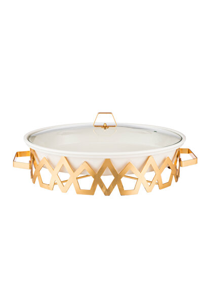 Abareek Al Safa Gold oval food warmer with tender