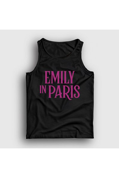 Presmono Unisex Black Logo Emily in Paris Singlet 567319Tt