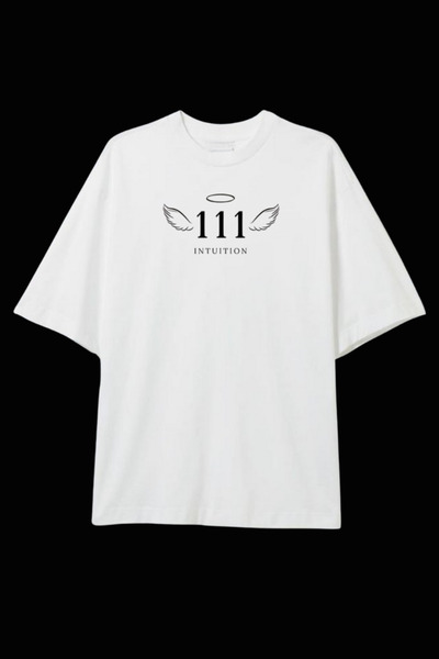 Dupe Design Tricou oversize cu imprimeu cu numărul 111 Angel
