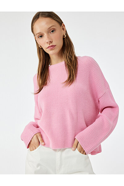 Koton Pulover de bază cu mânecă lungă și decolteu