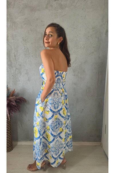 Butik KEMERLİ STRAPLEZ ELBİSE