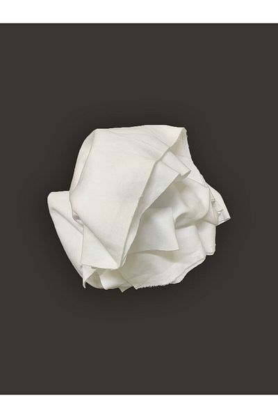 Yiğit Kumaş White Steel Combed Fabric Flexible, Piece 85X140 cm
