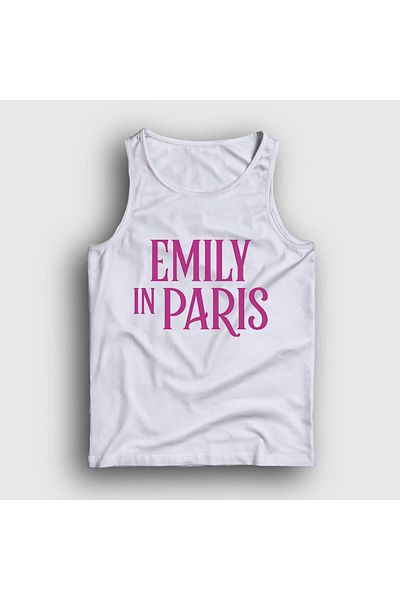 Presmono Unisex White Logo Emily in Paris Tank Top 567319Tt